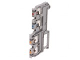 Conector de șine 0,14-1,5mm&sup2; 3 piste 4 borne gri TS35