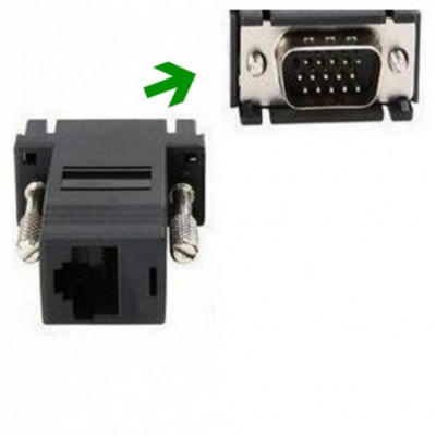 Extensie video VGA tata la CAT5 CAT6 RJ45 Adaptor cablu foto