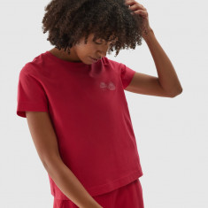 Tricou din bumbac organic cu imprimeu pentru femei - roșie