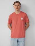 Q/S by s.Oliver Tricou barbati cu imprimeu, decolteu la baza gatului, Regular fit, Roz pudrat, S, 2XL, L, M, XL