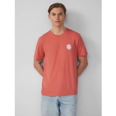Q/S by s.Oliver Tricou barbati cu imprimeu, decolteu la baza gatului, Regular fit, Roz pudrat, S