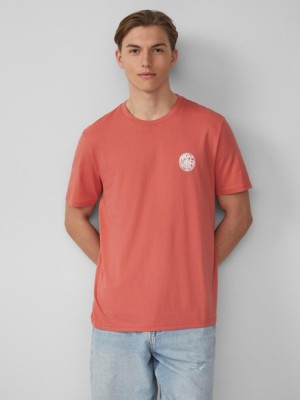 Q/S by s.Oliver Tricou barbati cu imprimeu, decolteu la baza gatului, Regular fit, Roz pudrat, S foto