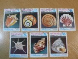 Seria Completa 7 Timbre Nicaragua 1988 - Moluste, Scoici, Fauna Marina -A94, Stampilat