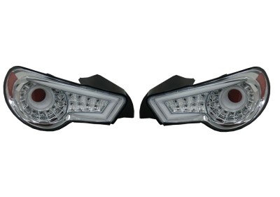 Set stopuri, lampa spate SUBARU BRZ, 06.2012-12.2020; TOYOTA GT-86, 06.2012-2021, partea stanga, dynamic indicator; LED; crom, transparent; TUNING, foto