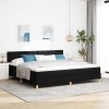 VidaXL Pat boxspring cu saltea cu saltea Negru 200 x 200 cm țesătură 3339023