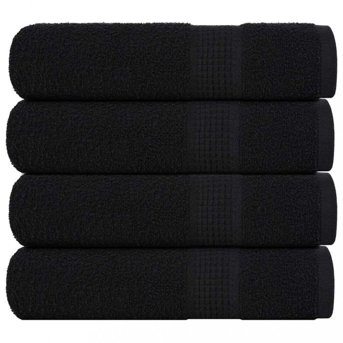 vidaXL Prosoape de m&acirc;nă 4 buc Negru 50x100 cm 360 g/m&sup2; 100% bumbac 136951