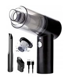 Mini Aspirator Auto Portabil 2 &icirc;n 1, 120W, 9000Pa, Filtru HEPA, Negru