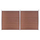 Cumpara ieftin Gard de gradina, maro, 353 x 186 cm, WPC