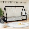 VidaXL Cadru de pat pentru copii, negru, 80x200 cm, lemn masiv de pin 834452