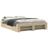 Cumpara ieftin Cadru pat fara saltea stejar sonoma, 160x200 cm, lemn prelucrat