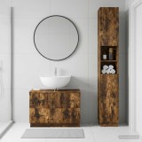 Cumpara ieftin Set de dulapuri pentru baie, 2 piese HOORN Stejar fumuriu