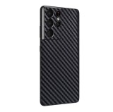 Folie autocolanta Skin, pentru Samsung Galaxy S24 Ultra, carbon negru, protectie spate