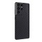 Folie autocolanta Skin, pentru Samsung Galaxy S24 Ultra, carbon negru, protectie spate