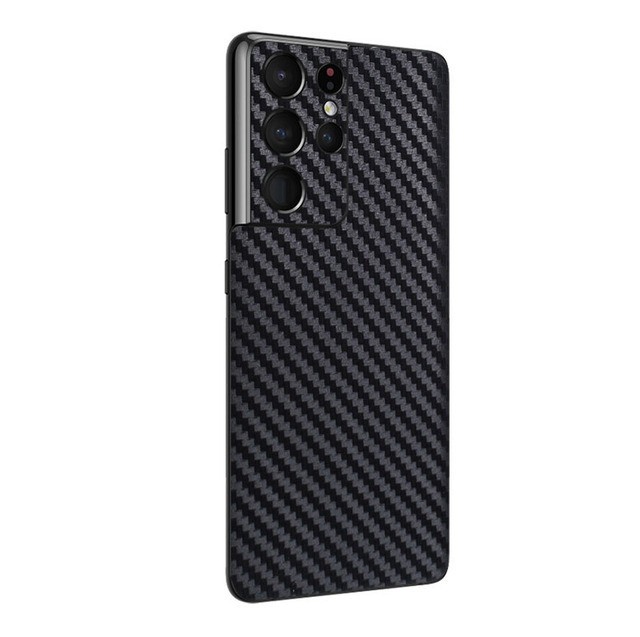Folie autocolanta Skin, pentru Samsung Galaxy S24 Ultra, carbon negru, protectie spate