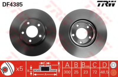 Disc frana MAZDA 5 (CR19) (2005 - 2016) TRW DF4385 foto