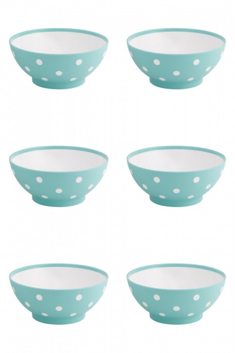 Set boluri, 6 piese, 750 ml, Plastic, Verde deschis