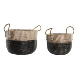 Cumpara ieftin Set de Coșuri DKD Home Decor Natural Gri Iarbă de mare (41 x 25 x 42 cm) (2 Piese)