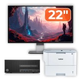 Pachet PC second hand HP 280 G2 SFF cu monitor 22 inch si imprimanta Brother