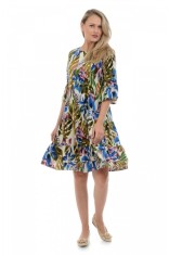 Rochie Dama Clos cu Imprimeu Multicolor - M