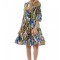 Rochie Dama Clos cu Imprimeu Multicolor - S