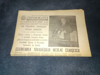 ZIARUL INFORMATIA BUCURESTIULUI 13 DECEMBRIE 1989 CUVANTAREA NICOLAE CEAUSESCU foto