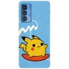 Husa compatibila cu Motorola Edge 20 Lite model Wave riding Pikachu, Silicon, TPU, Viceversa, Transparent, Carcasa