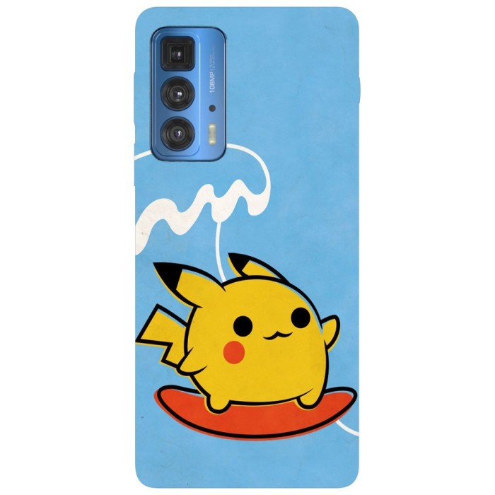 Husa compatibila cu Motorola Edge 20 Lite model Wave riding Pikachu, Silicon, TPU, Viceversa