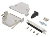Conector D-Sub 37 PIN mamă unghi 45&deg; lipire pe cablu aurit