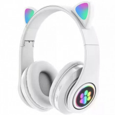 Casti audio wireless pentru copii, Cat Paw Ear, alb OMC
