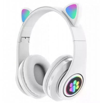 Casti audio wireless pentru copii, Cat Paw Ear, alb OMC foto