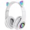 Casti audio wireless pentru copii, Cat Paw Ear, alb OMC