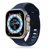 Curea Tech-Protect Iconband Line pentru Apple Watch 4/5/6/7/8/9/SE (38/40/41 mm) Albastru inchis, Silicon