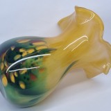 Vaza sticla vintage fabricata manual in Franta - marcata