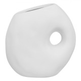 Vază Decorativă Ceramica, Albă, Rotundă, 15x7x15cm