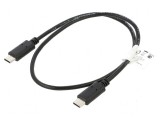 Cablu USB 2.0 USB C aurit 0,5m negru