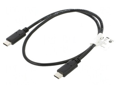 Cablu USB 2.0 USB C aurit 0,5m negru foto
