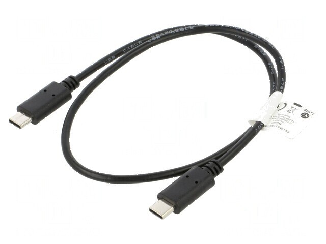 Cablu USB 2.0 USB C aurit 0,5m negru