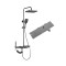 Set de Dus TrendiShop&reg;, Termostatat, Montare pe Perete, Cu Cap de Dus Reglabil 80-115 cm, Afisaj LED cu Temperatura, Iluminare Ambianta Colorata, Buto