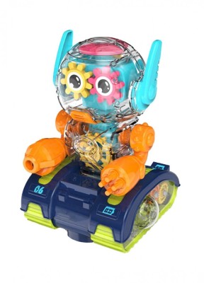 Robot Transparent Gear, Canta si lumineaza, Albastru, 17133SX-1 foto