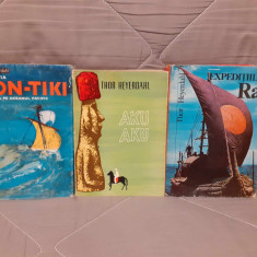 AKU AKU/EXPEDITIA KON TIKI/EXPEDITIILE RA-THOR HEYERDAHL (3 VOL)