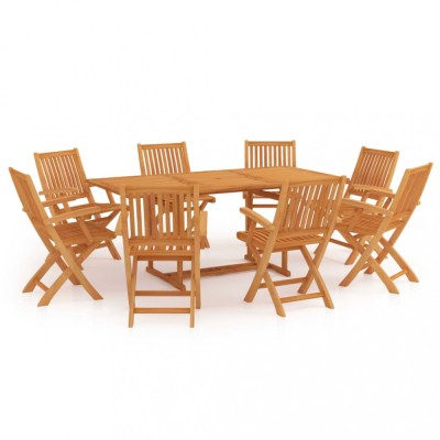 Set mobilier de gradina, 9 piese, lemn masiv de tec foto