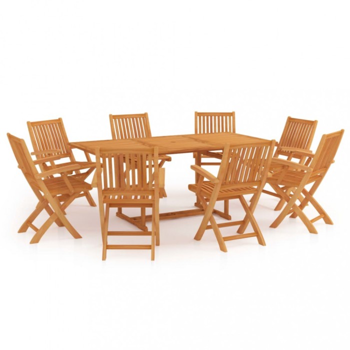 Set mobilier de gradina, 9 piese, lemn masiv de tec