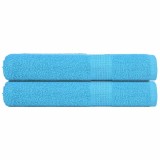 vidaXL Prosoape 2 buc Turcoaz 100x200 cm 360 g/m&sup2; 100% bumbac