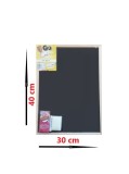 Tabla neagra cu rama 30x40 cm / creta si burete inclus, Oem