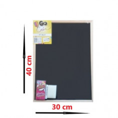 Tabla neagra cu rama 30x40 cm / creta si burete inclus