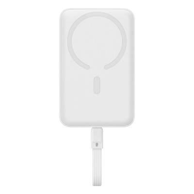 Baterie Externa Wireless Baseus Magnetic Mini, 10000mAh, 30W, PD + FQI, 1 x QI - 2 x USB-C, Alba P1002210B223-00 foto