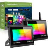 Set 2 proiectoare de podea Smart Novostella Blaze 2 Pack 25W RGB NTF80 Wifi, Alexa, Google, Exterior IP66