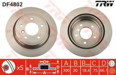 Disc frana BMW Seria 3 Cabriolet (E93) (2006 - 2013) TRW DF4802 foto