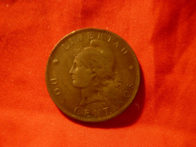 Moneda Argentina 1891 2 centimos bronz , cal. Buna foto
