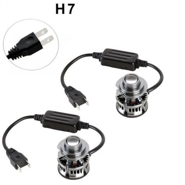 Set 2 becuri laser LED H7, 100W, 6000k, 10400 lumeni, 12v